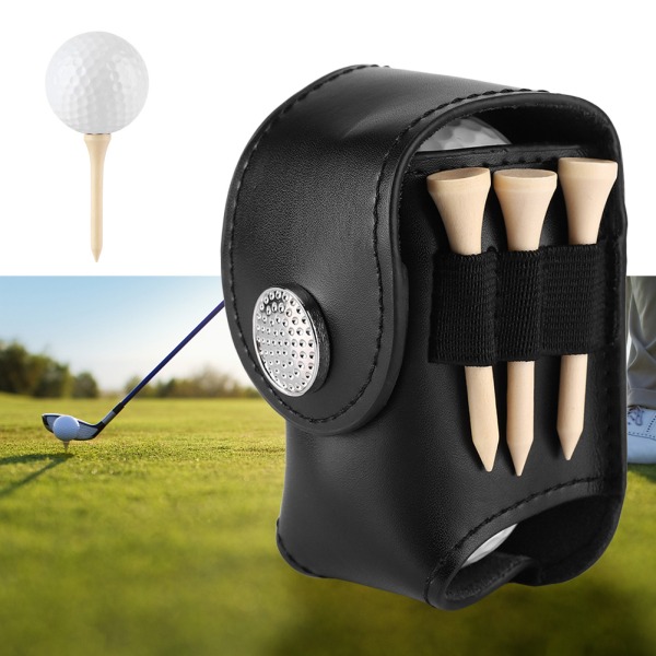 Golfboldtaske Holder Clip Utility Pouch Sport Golfudstyr Sæt med bolde Tees Sort
