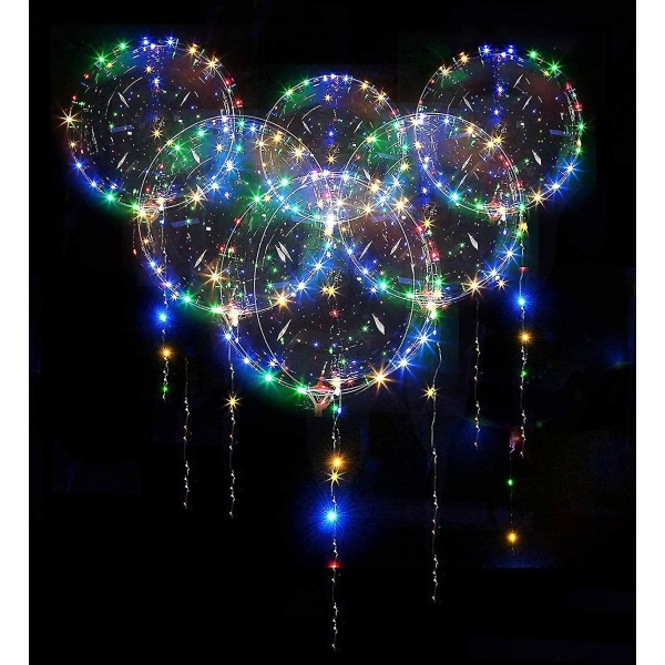 20 LED-ballonger Lysende ballonger, fargerike heliumballonger