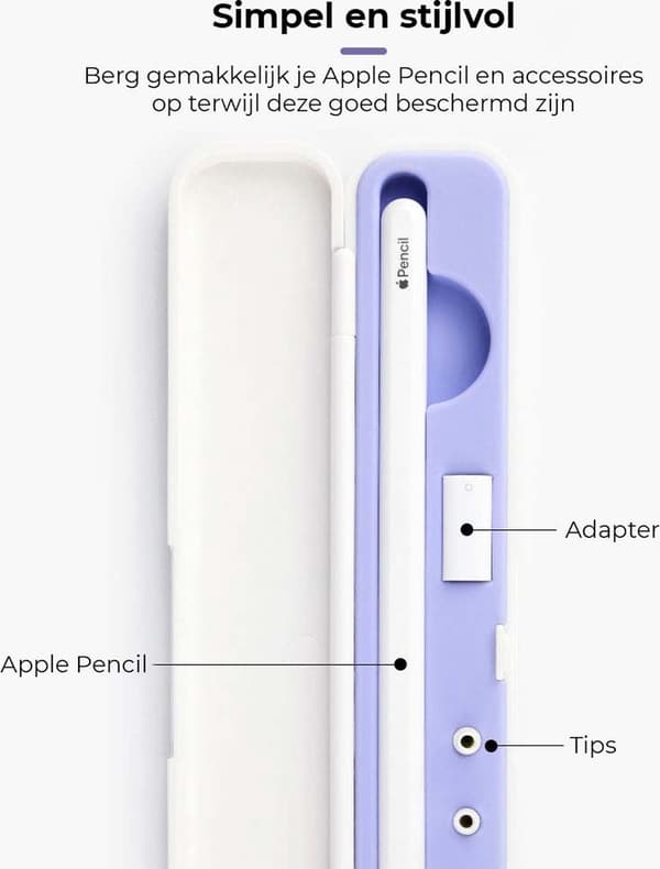 Etui egnet til Apple Pencil 1/2 Grå Høj kvalitet Holdbar Nem at bruge