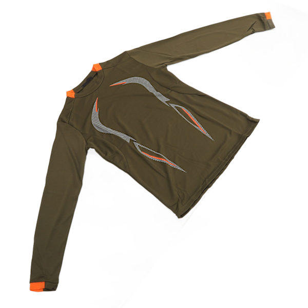 Dry Fit-T-shirt til mænd Sommer Sport Træning Åndbar, Smukt Tryk Langærmet Quick Dry T-shirt til Gym Udendørs Army Green M