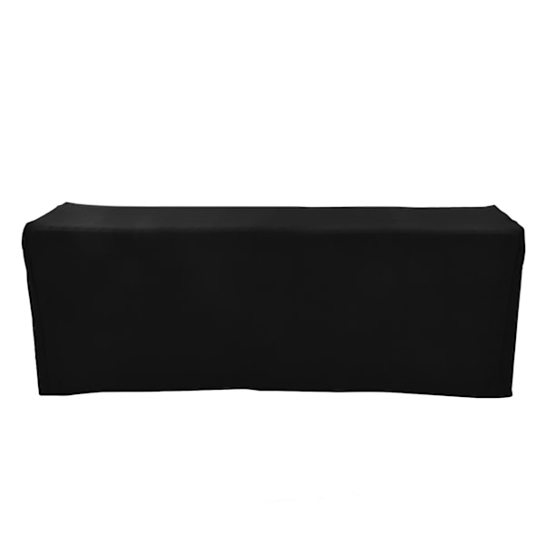 Bordsdæk Rektangulær Krøllefri Vaskbar Universal Sort Stretch Dug til Bryllupsfest Udstilling Sort 8FT (244x76x76cm)