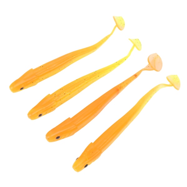 4 stk Fiske bløde agn T-hale fisk krøllet hale maggot bløde agn Havfiskeri lokker Orange