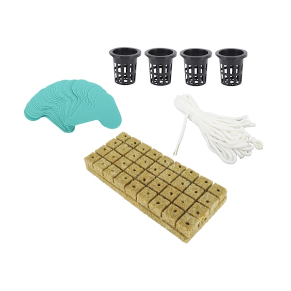 72 set 1 tums stenullskuber med 2 tums nätkrukor för hydroponik odlingssystem Bra vattenabsorption Hydroponics nätkopp för hemmet