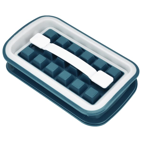 Stretchable Ice Cube Tray Easy Cleaning Space Saving Ice Making Grid for Camping Picnic Outings Green