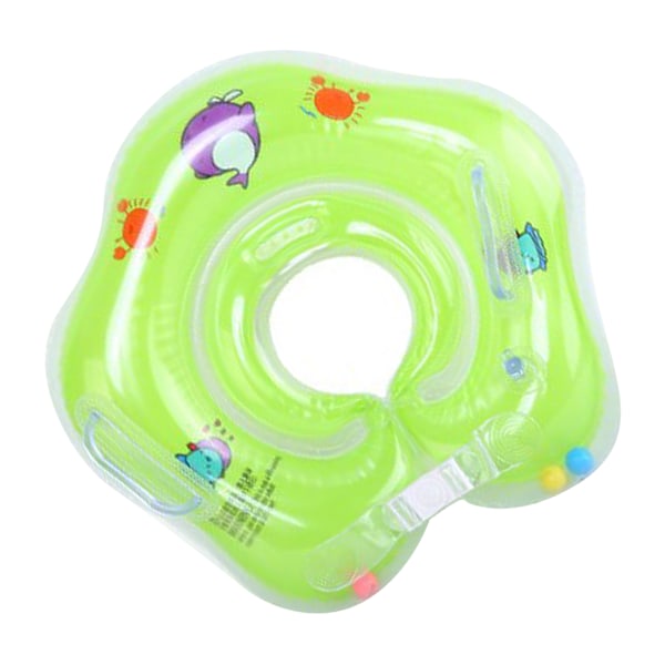 Baby Hals Flydekrave Dobbelt Luftdysesystem PVC Dobbelt Luftpude Lækagesikker Baby Svømmehalsring til Spædbørn Grøn