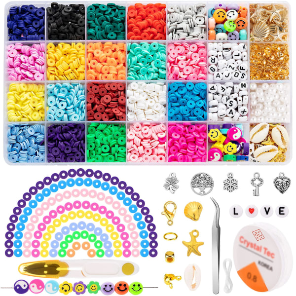 4810 stk leire flate perler polymer leire perler 20 farger 6mm runde leire spacer perler Heishi leire perler til smykker