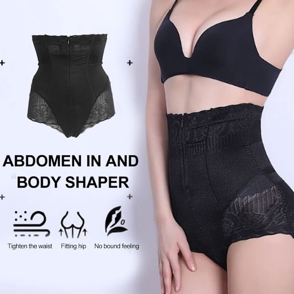 Dragkedja med hög midja efter förlossningen Andas Bodybuilding Shaping Byxor Body Shaper Butt Lifter Slimming PantyXL