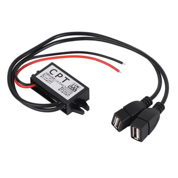 DC 12V til 5V 3A Konverter Dobbel USB til Auto Strømregulator Spenning Nedtrapping