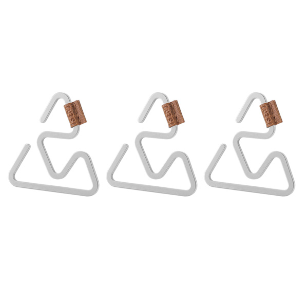 3 stk Utendørs krok i rustfritt stål Triangulær henger sikkerhetsklemme Antislipp multifunksjonell for campingvandring L