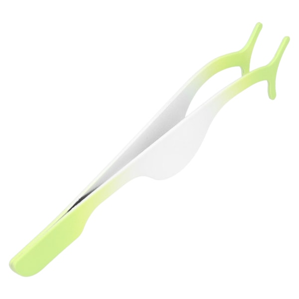Rostfritt stål lösögonfransar Applikator Bärbar lösögonfransar Pincett Clip Makeup ToolGradient Green