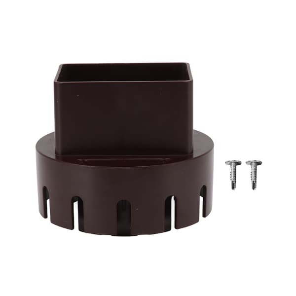 Downspout Adapter Plastic Drain Adapter Downspout Converter Replacement Connection with Screws Brown L 3x4in