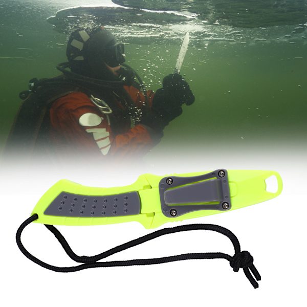 FORTSÄTT DYKNING Rostfritt stål Professionell Scuba-kniv med fast blad Gult spetsigt huvud