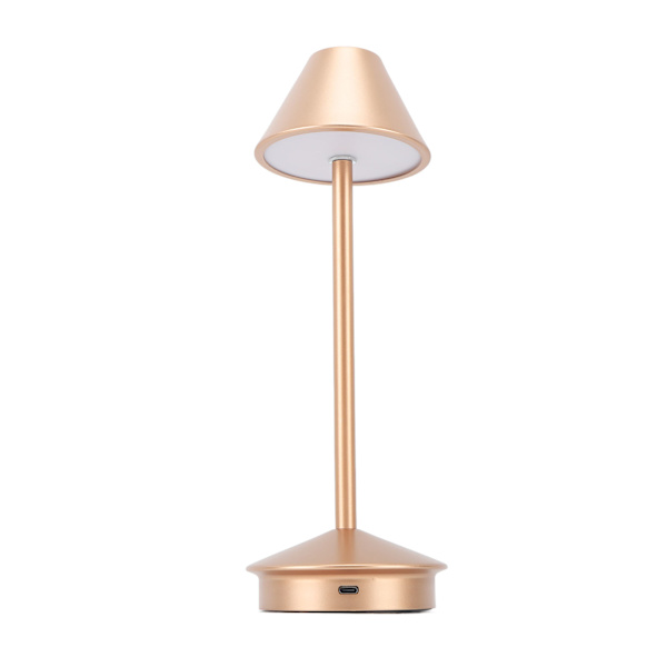 Trådløs bordlampe Modern Style Iron Art 3 Farger Trinnløs dimmer Bærbar LED-bordlampe med berøringskontroll Rose Gold