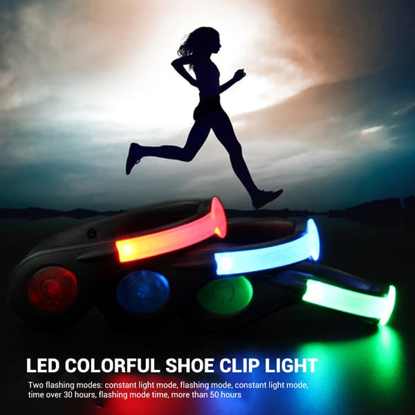 2 stk. LED Skoklipslys USB-lading Sikkerhetsklipslys for løping Jogging Gåing Sykling