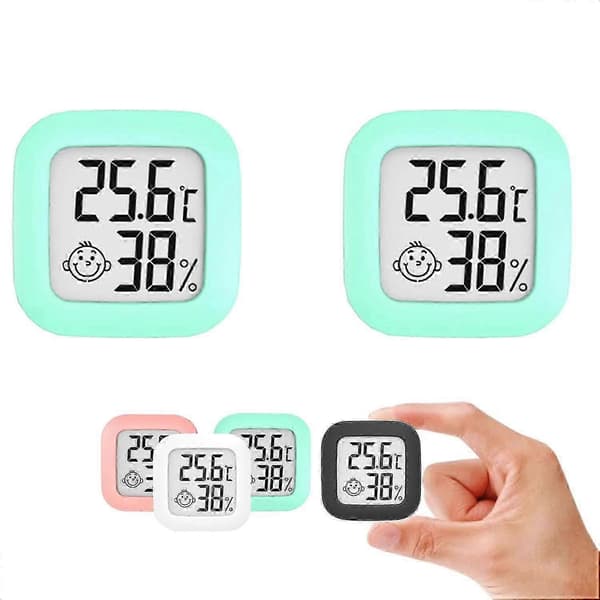 2 stk. indendørs LCD-termometer hygrometer, digitalt indendørs termometer, bærbart temperatur- og fugtighedsmonitor 2 stk. blå