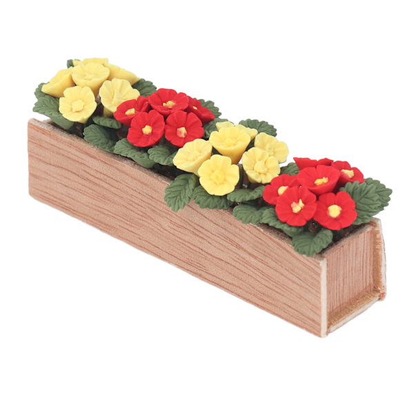 1:12 Dockhus Blomsäng Trä Harts Miniatyrbonsai för fönsterbräda Balkong Dockhusdekor