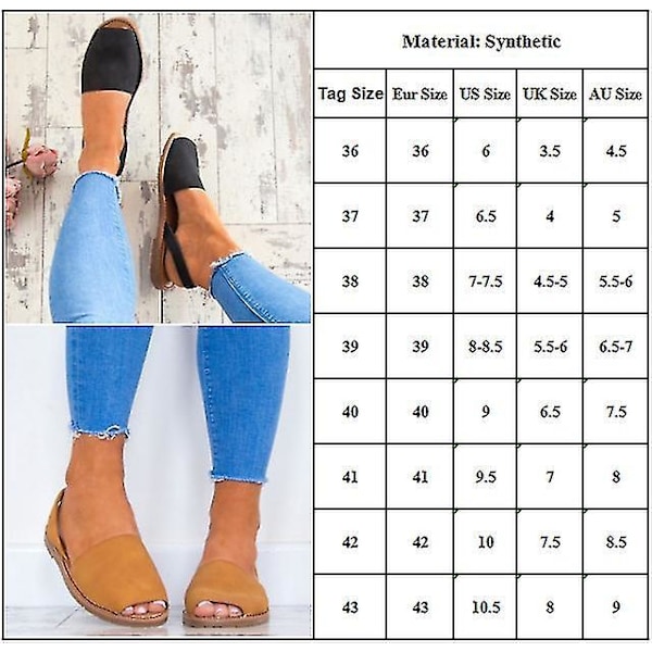 Svarta Peep Toe Menorcan Flats Sandaler för Kvinnor och Män, Sommarsemester Casual Skor