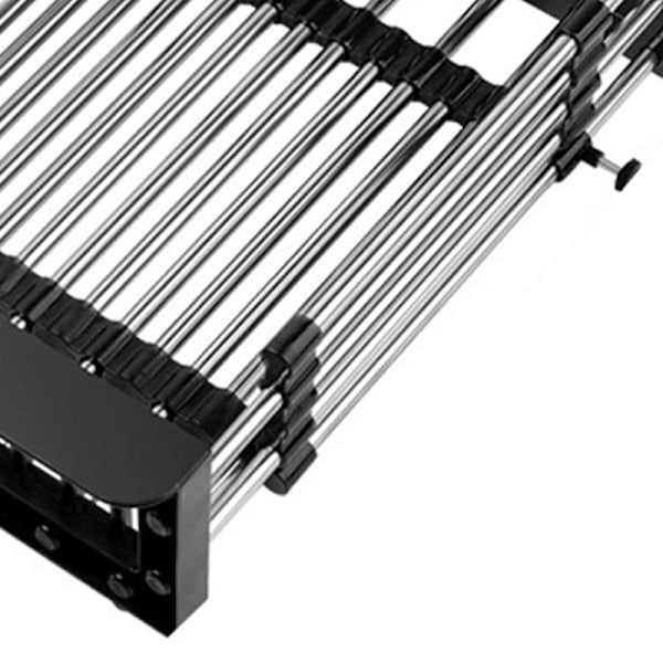 Över diskbänkssil Rostfritt stål Infällbar design Stark bärande diskbänk durkslag för disk Frukt Grönsak Liten Svart