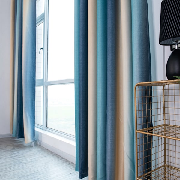Stripe Gradient Fönster Gardin Panel Vardagsrum Sovrum Hotell Divider Shade Gardin (#1)