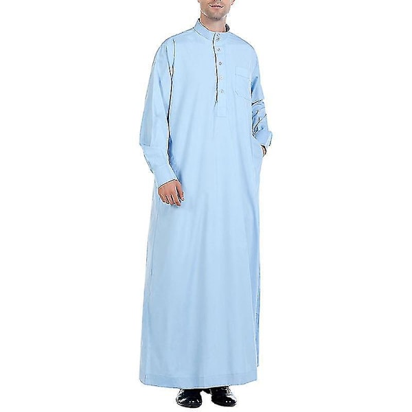 Himmelsblå Lang Kjortel Thobe Kaftan Kjole for Menn