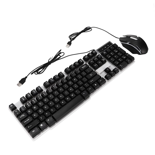 104 tangenter Tangentbord Mus Set Bakgrundsbelysning USB Färgglad Ergonomisk Stabil Bakgrundsbelyst tangentbord Mus Combo