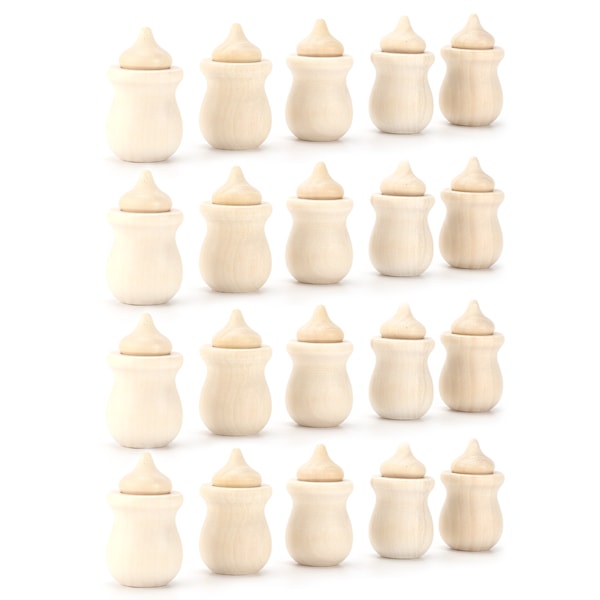 20 Sett Treplugger Eikenøtt Krukkeform DIY Malbare Håndverk for Dekorering Ornamenter