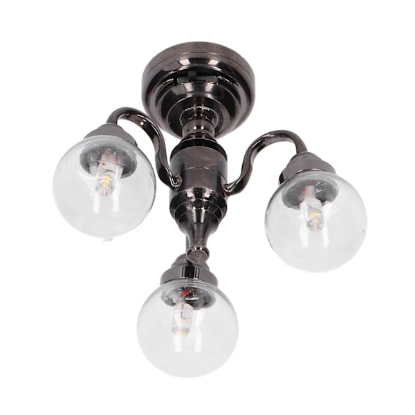 Dukkehusslynge 1:12 Mini Elegant Retro Miniature Dukkehussølv Glas Lys til Børn Legetøj Dekoration Gave