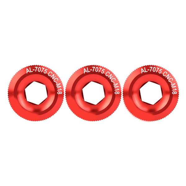 3 stk 18 mm aluminiumlegerings sykkelaksel muttertilbehør Sykkelvevbeskyttelse (rød)