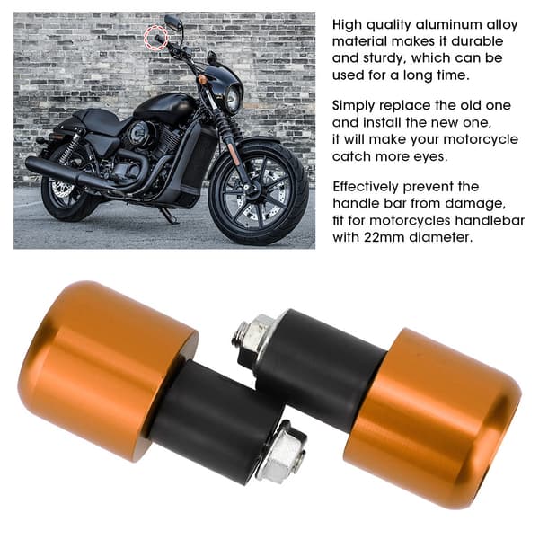2 st MC-modifieringstillbehör Styrändpluggar för 22 mm styre (Guld)