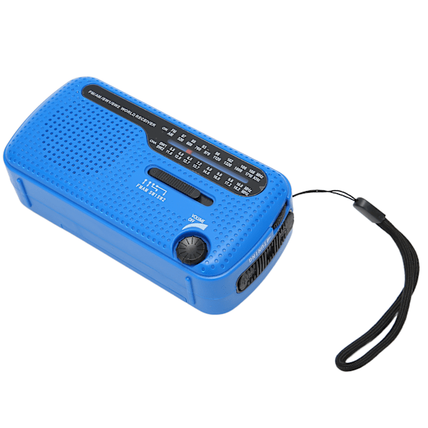 Handvev Solar Radio AM FM SW1 SW2 Camping LED Ficklampa Multiband Camping Emergency Radio för OutdoorBlue