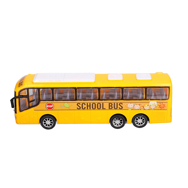 Minibusmodel Legetøj Høj Simulation Fine Detaljer Gul Træghedsbus Legetøj til Over 3 År Børn Hjemindretning Gaver