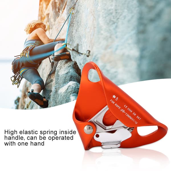 Klättrings Ascender Riser Fallskydd Säkerhetsutrustning Bergsklättring Mountaineering Utrustning Orange