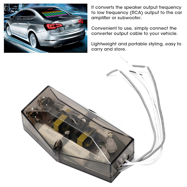 Bärbar 12V Universal Bilförstärkare Subwoofer Praktisk Hög Låg Audiokonverterare