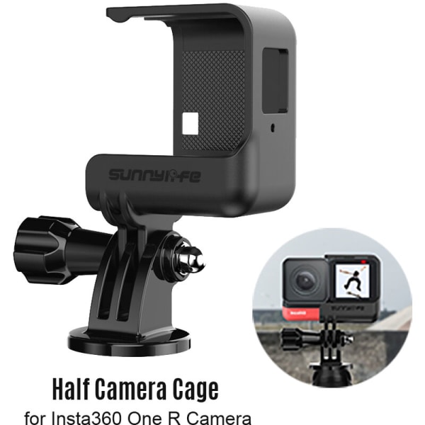 för Insta360 One R Camera Half Camera Cage Camera Protective Cover Camera Protector Quick Release Kameratillbehör, modell: Svart