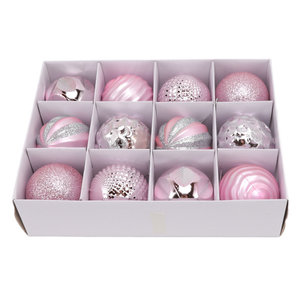Julekuler Ornament Julepynt for familiefester Hagemiddager Bursdagsfester Rosa