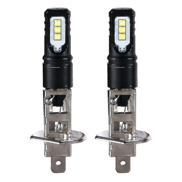 2x H1 6000k supersterk hvit 6000lm Dl LED-frontlyssett fjernlys