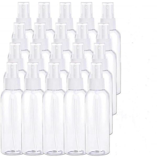 30 stycken klara sprayflaskor Plast findimma sprayflaskor Påfyllningsbar flaska för rengöring, resor, 50 ml