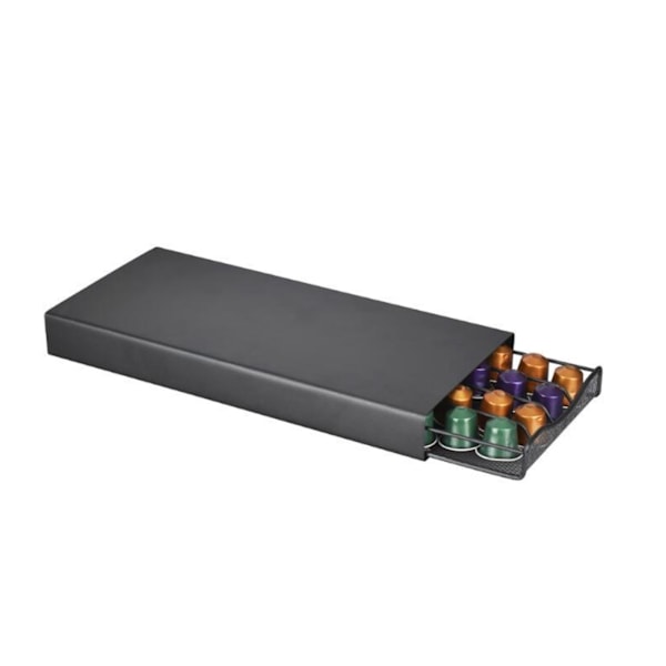Kaffekapsler Skuffe 40 stk Holdbar Kaffekapsel Opbevaringsstativ Kaffeboks Holder Sort