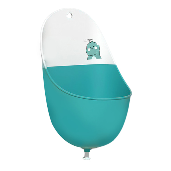 Babyurinal Lättviktsbärbar hopfällbar Praktisk kapacitet PP TPR Tecknad serie potträningsurinal för pojkar Grön dinosaurie (med krokar vattenpluggar)