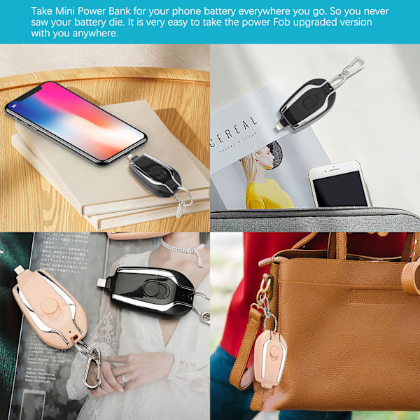 1200mAh Mini Power Bank Kannettava Power Bank leirintään