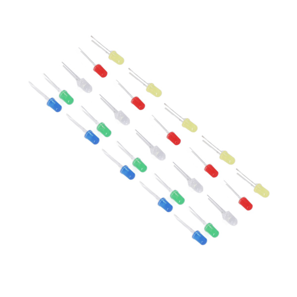 1000 stk. LED-lysdiode-sortimentssæt Lampekomponenter runde 5 farver 5 mm