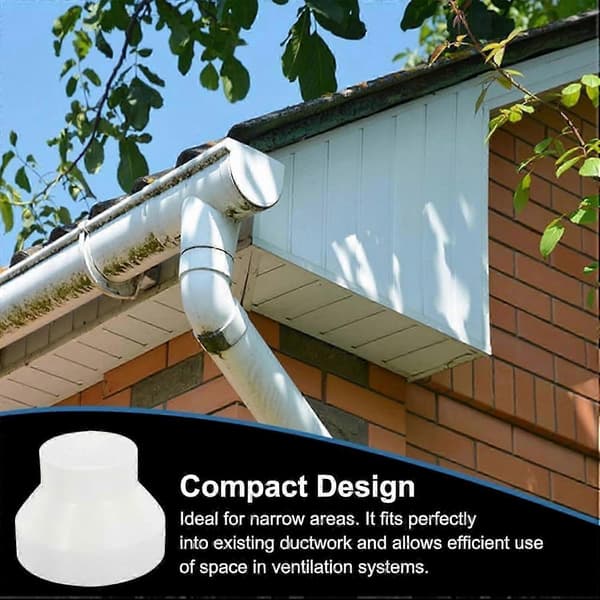 150 mm til 100 mm AC-ventilationsslangereduktionsadapter med 2 klemmer i rustfrit stål