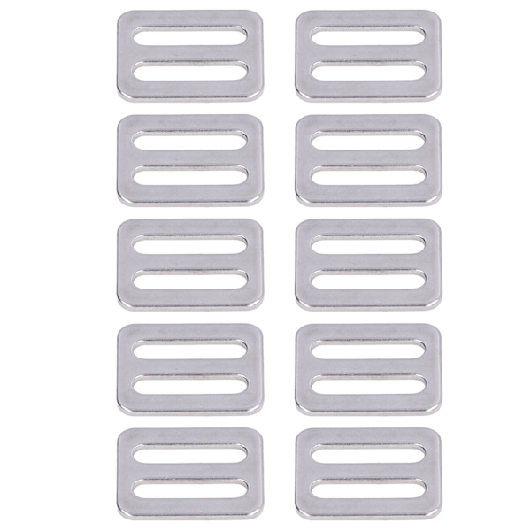 10 st justerbara spänne Fästelement rostfritt stål 316 webbing slider för krage remmar