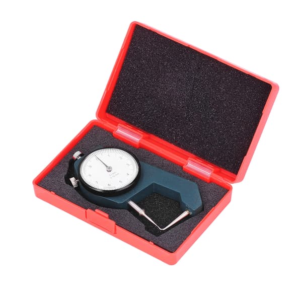 Dial Thickness Gauge Curved Tip Head 0 to 10mm Range 0.1mm Resolution Round Measuring Tool