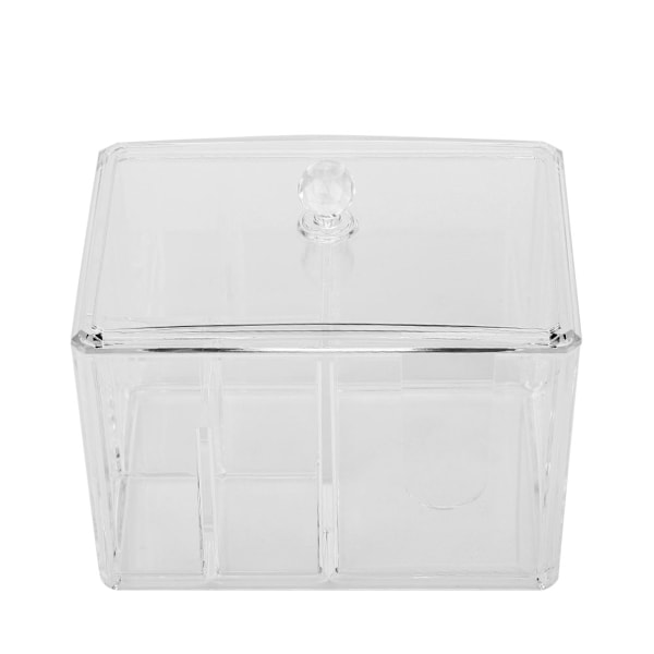 14×10×13cm Transparent Opbevaringsboks Organizer til Vatpinde Vatrondel