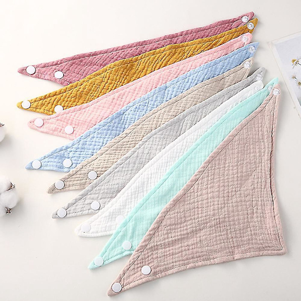 Baby Bandana-Smekker 10-pak for Jenter og Gutter - 10 Ensfargede, Bomull, Tenner og Spytt, Lilla