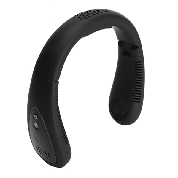 Kaulatuuletin, musta, 3 nopeustilaa, USB-lataus, handsfree, LED-näyttö, 5000 mAh, hiljainen, turvallinen kasvojen tuuletin perheelle, toimistoon, matkoille