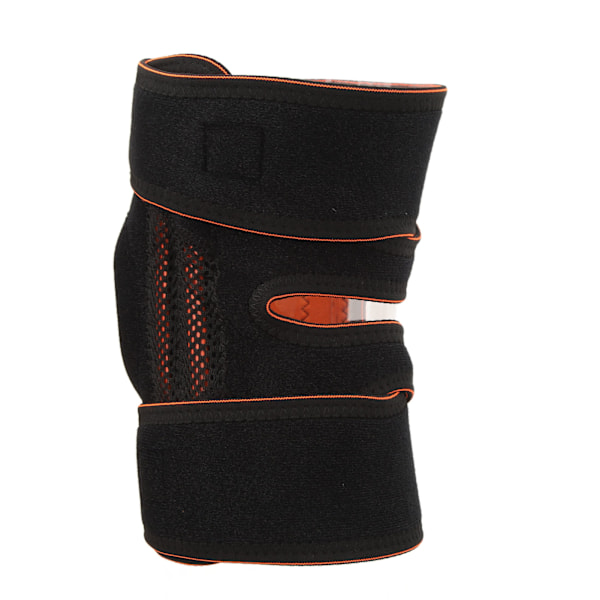 Svart Unisex Sporting Knästöd Justerbar Silikonfjäder Hollow Öppen typ Knästöd