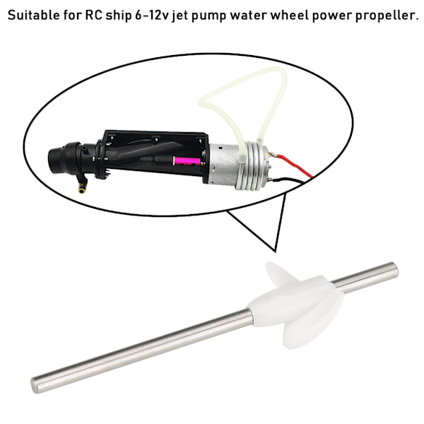 6-12V vene vesijettipumppu Power Propeller RC-vene mallin tarvikkeille Valkoinen