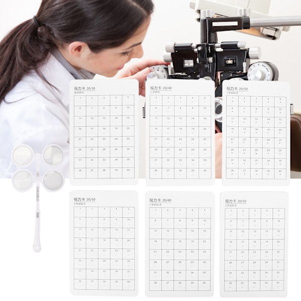 Optisk flipper justerbar optometri plastflip 6 stk med synskort Optisk instrument ± 200 grader